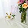 Weingläser Rose Blume Kelch Glas mundgeblasen Kristall Champagnerflöten edel roter Saft für Party Küche Bar Werkzeug