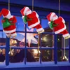 Decorações de Natal Elétrica Papai Noel Escada de Corda de Escalada com Música Bonito Brinquedo de Papai Noel para Árvore de Natal Decoração de Casa Ano Presentes Ornamentos 231117