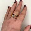 Bague en cristal multicolore pour femmes anel 316L anneaux de mariage en acier inoxydable femme arc-en-ciel couleur pierre anneau anillo bijoux de mode Fashion JewelryRings rings women