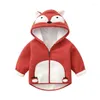 Giacche Bambini Cappotto spesso Neonati maschi Ragazze Bambini Giacca calda Manica lunga con cappuccio Cartoon Animal Design Pile polare Primavera Autunno Goccia Dh43X