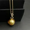 High Quality Pendant Solid Gold Seawater Pearl With Natural Diamond Necklace Women Fine Jewelry