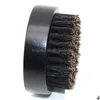 Cleaning Brushes Natural Boar Bristles Beard Portable Black Wooden Handle Bathroom Facial Brush Household Mas Beauty Tools D Dhgarden Dhd1B