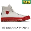 chaussures de créateurs de luxe Chuck Hi White Egret Red Midsole Ox Black Blue Quartz gris baskets de mode pour hommes baskets décontractées pour femmes EUR 35-44