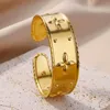 Bangle Rvs Armbanden Armband voor Vrouwen Luxe Vergulde Manchet In Esthetische Sieraden pulseras mujer 231117