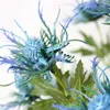 Decorative Flowers 1pc Artificial Eryngium Thistles Bunch Plant 3-Fork Wedding Material Flower Plastic Arrangement Creative N3S8