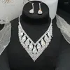 Pendant Necklaces European And American -selling Bridal Necklace Set Exquisite High-end Crystal Tassel Earrings Two-piece