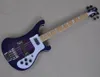 Guitare basse électrique 4 cordes corps violet avec touche en érable matériel chromé offre Logo/couleur personnaliser