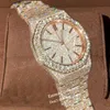 Montre de luxe Top Moissanite out VVS 2023, nouvelle montre-bracelet glacée, Styles de test, qualité saphir, boîtier en or Rose