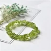 Strand 10 mm naturalne bransoletki perydotowe dla kobiet kobiety rozciągają zielone zielone klejnoty oliwinowe Kamienna nieregularna bransoletka z kryształowych koralików