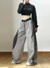 Women's Pants Capris Y2K Women Streetwear Techwear Cargo Korean Harajuku Parachute Track Pants Men Tech Sweatpants Wide Leg Joggers Trousers Clothes 230418