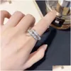 Band Rings Designer Ring Ladies Rope Knot Luxury With Diamonds Fashion Rings for Women Classic Jewelry 18K Gold Plated Rose Wedding Dr Dhdni