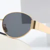 E SUNGLASS Designer Mulher Eyewear Mens e Mulheres Polarizadas Universais Óculos de sol ovais de arco de barro de metal templos de elite de metal