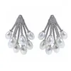 Boucles d'oreilles pendantes Bilincolor White Pearl Cluster Boucles d'oreilles pour femme