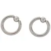 Bengelen oorbellen 1 paar roestvrij staal gevangen kraal oorringen hoepel bcr studs piercing sieraden kleur 6g (4 mm) x16 mm