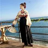 Ethnische Kleidung Japanischer Stil Frau Kimono Sommermode Blumen Haori Mädchen 2 Stück Top und Rock Outfits Vollarmkleid für Frauen