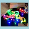 Otros suministros para fiestas y eventos Glow Sunglass Chlidren Adts Christmas Halloween Shutter Shades Led Light Up Flashing Blink Glasses Sung Dhyl5