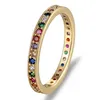 Topkwaliteit kleurrijke regenboog CZ ring voor dames meisjes mode verlovingsring trouwring charme partij sieraden 10 stijlen keuze mode-sieraden ringen regenboog ring band