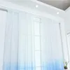 Kurtyna nowoczesna gradientowa tiulowy okno Tiul Sheer Drape Valance Bedroom Decor do domu el restauracja voile