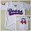 Film Baseball Bières 17 Maillots Doug Remer 44 Joe Coop Cooper Tous cousus Blanc Couleur de l'équipe Respirant Pur coton Cool Base Université Pour les fans de sport Cooperstown