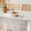 Table Cloth Nordic White Embroidery Cotton Tablecloth For Dining Kitchen Home Decor French Style Lace Coffee Tea Cover Mantel Mesa