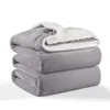 Комплекты одеял Shilucheng Мягкое флисовое одеяло из шерпа толстое теплое бархатное одеяло для кровати, дивана King Grey 231117