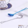 Spoons Colorf Heart Shape Stainless Steel Coffee Spoon Dessert Sugar Stirring Ice Cream Yogurt Honey Kitchen Gift Lx0051 Drop Delive Dhbc3