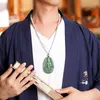 Pendant Necklaces Natural Jadeite Myanmar Jade Guanyin Buddha Necklace Men Women Feng Shui Charm Real Burma Jades Guan Yin Lucky Amulet