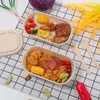 Dinnerware Sets Grids Lunch Box Disposable Bento Lunchbox Microwave Biodegradable Vegetable Salad Takeaway Packing Container