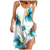 Robes décontractées mignon dessin animé imprimer pour les femmes 2023 sans manches en vrac été plage vacances robe d'été Hawaii femme vêtements de plage Vestidos