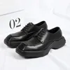 Robe chaussures mode plate-forme en cuir hommes bout carré Derby Casual Loafters mâle affaires formel Streetwear 231117