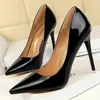 Dress Shoes BIGTREE Shoes Woman Pumps Patent Leather High Heels Shoes Women Basic Pump Wedding Shoes Female Stiletto Women Heel Plus Size 43 231117