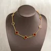 4/quattro fascino moda 10 collare fiore collana di trifoglio agata di lusso interdiamante collana VansCleef collana di alta qualità in oro 18k di design per le donne