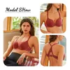 Bras Women Sexy Lace Back Crossing Push Up Gather Bra Ladies Solid Front Opened Full Cup Underwear Female Soft Breathable Brassiere P230417