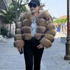 Kadın Kürk Faux Fur Beiziru Gerçek Rakun Kürk Matarları Kadın Kış Uzun Kollu Doğal Lüks Ceketler Kalın Top 231117