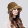 Cappelli a tesa larga Cappello a secchiello Moda autunno-inverno Cappello da donna per modificare la forma del viso Bacino dimagrante Imitazione pelo di agnello da pescatore 231117