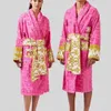 bath robe long bathrobe designer cardigan Lovers Longstyle LUXURY European printing bright 100% cotton luxurious Couple BathRobe wholesale 2 pairs price 10% off