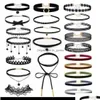Vintage-Choker-Halskette für Frauen, Kragendrehmomente, trendiger Halsschmuck, Stretch-Charm, Gothic-Punk, Drop-Lieferung, Schmuck Dhgarden Otxvj
