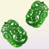 NOUVEAU JADE Jade China Green Jade Pendant Collier Amulet Lucky Dragon and Phoenix Statue Collection Summer Ornements5925079