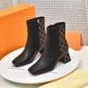 Designer Cowboy Boots High Heels Booties Women Black White Brown Leather Ankle Boot Shoes 35-42 02