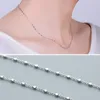 Chains MIQIAO 925 Sterling Silver O Chain For Women Necklace Square Bead Korean Fashion Jewellery Length 40 45 CM Choker Female