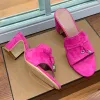 Luxe ontwerpers LP Piana Summer Charms Suede Mules Slippers Slides Slides open-teen schoenen Dieste Block Heel Dames Echte lederen buitenzool Casual schoenen