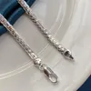 Kedjor S925 Sterling Silver 6mm 8/18/20/22/24 Inches Full Side Chain Armband Halsband för män Kvinnor mode bröllopsfest smycken