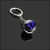 Favor de festa 12 Constellation Time Gem Key Pingente Doublesidididid Ball Ball Charm Chairing Chainle Birthday Birthday Valentine DhNuk