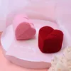 10 caixas de joias novas caixas de anel de veludo em forma de coração usadas para noivado sugerido caixa de exibição de embalagens de joias de casamento vermelho rosa caixa de joias de asa de anjo 231118
