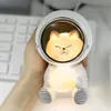 Lampen tinten LED Nachtlicht Astronaut schattige kat/beer/hondenlamp kawaii voor kind baby kinderen slaapkamer bed decor licht zachte warme cadeaubonnen 230418