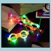 Autres fournitures de fête d'événement Glow Sunglass Chlidren Adts Noël Halloween Shutter Shades Led Light Up Clignotant Clignotant Lunettes Sung Dhyl5