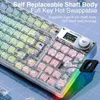 Keyboards AULA F98PRO Wireless Mechanical Keyboard Bluetooth Swappable Transparent RGB Backlit Custom Gaming for Windows Mac 231117