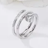 Anneaux d'acier inoxydable d'anneau d'ongle en couches de style classique de femmes pour le cadeau