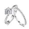 Klassiska matchande bröllopsringar set för kvinnliga kvinnliga förlovningsringar med Zircon Crystal Stone Accessories smycken SR013 Fashion Jewelryrings Zircon