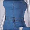 Grundlegende Freizeitkleider Asien Trägerloses Denim-Kleid Frauen Elegante Sommer Sexy Party Jeans Bodycon Club Wear Vestido 210413 Drop Delive Dhkfz